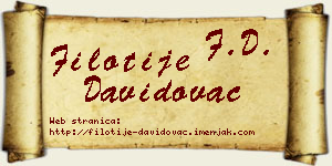 Filotije Davidovac vizit kartica